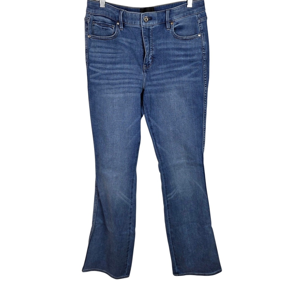 White House Black Market Skinny Flare Jeans Women 6L Blue Good High Rise Curvy